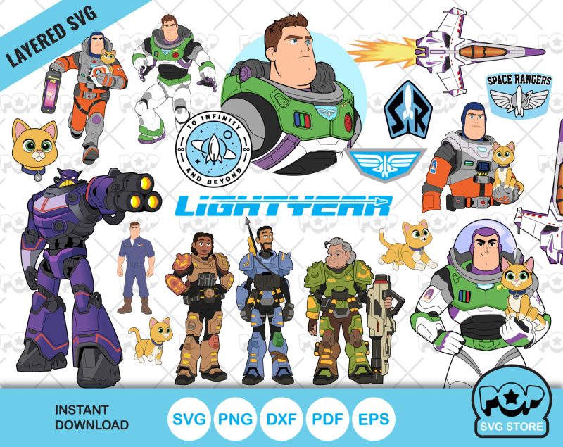 Lightyear clipart set, SVG cut files for Cricut / Silhouette, Buzz Lightyear SVG, Instant Download