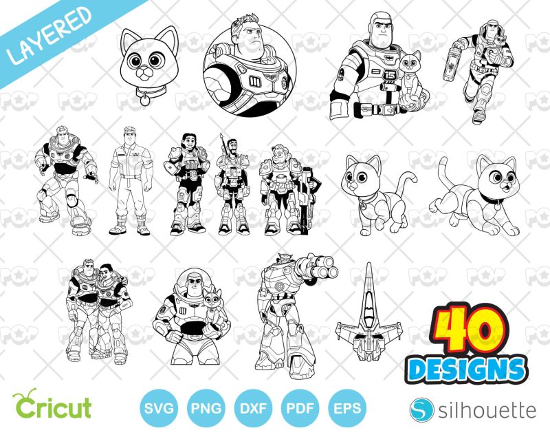 Lightyear clipart set, SVG cut files for Cricut / Silhouette, Buzz Lightyear SVG, Instant Download