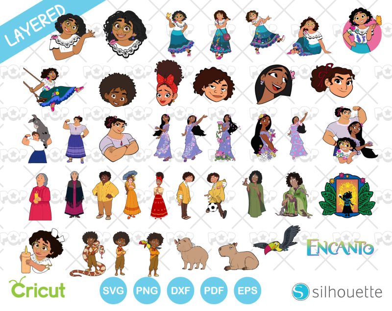 Disney Encanto 150 cliparts bundle, SVG cut files for Cricut / Silhouette, instant download