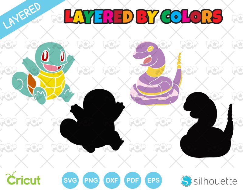 Pokemon 150 cliparts bundle, SVG cut files for Cricut / Silhouette, PNG, DXF, instant download