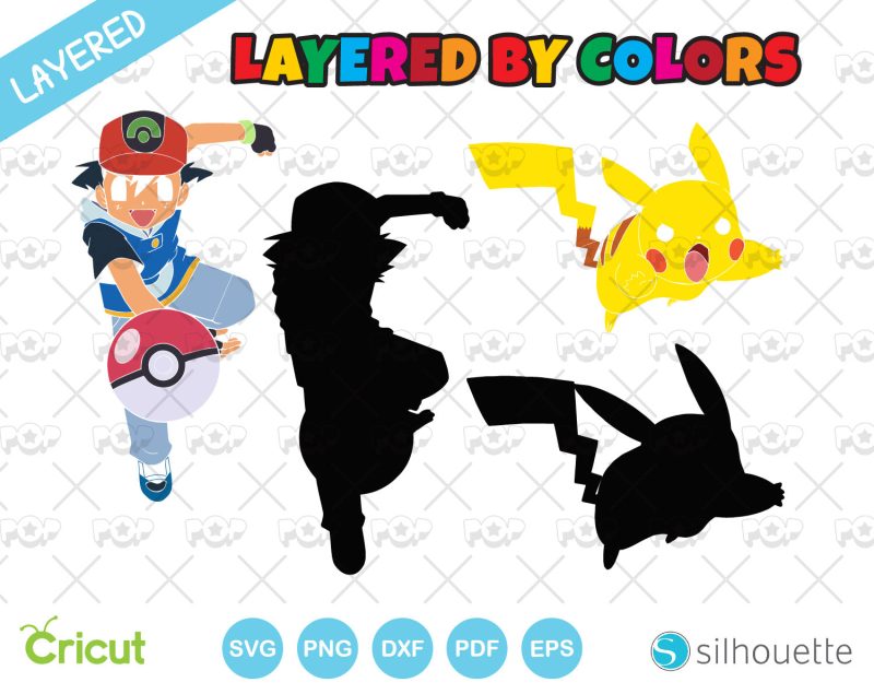 Pokemon 200+ cliparts bundle, SVG cut files for Cricut / Silhouette, PNG, DXF, instant download