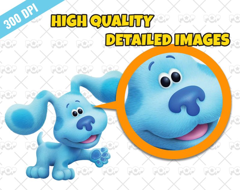 Blue's Clues clipart PNG, Printable png cut for Cricut / Silhouette, Blues Clues digital papers, instant download