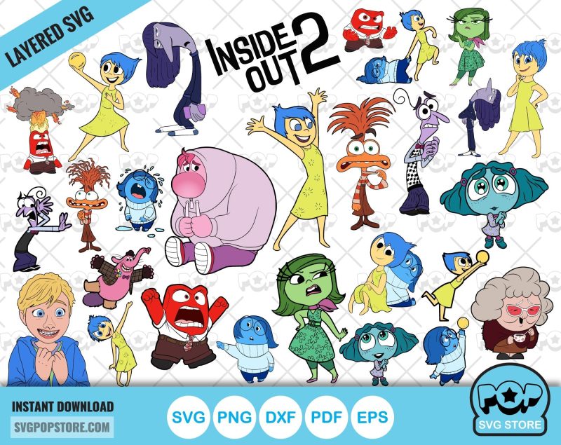 Inside Out 2 clipart bundle, Inside Out svg cut files for Cricut / Silhouette, Inside Out 2 png