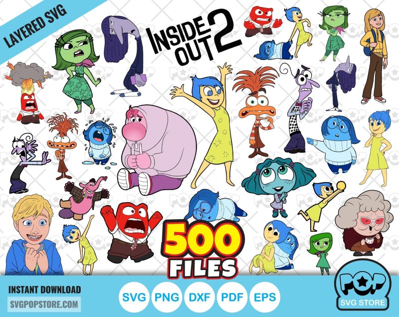 Inside Out 2 BIG BUNDLE 500 files, Inside Out svg cut files for Cricut / Silhouette, Inside Out 2 png)