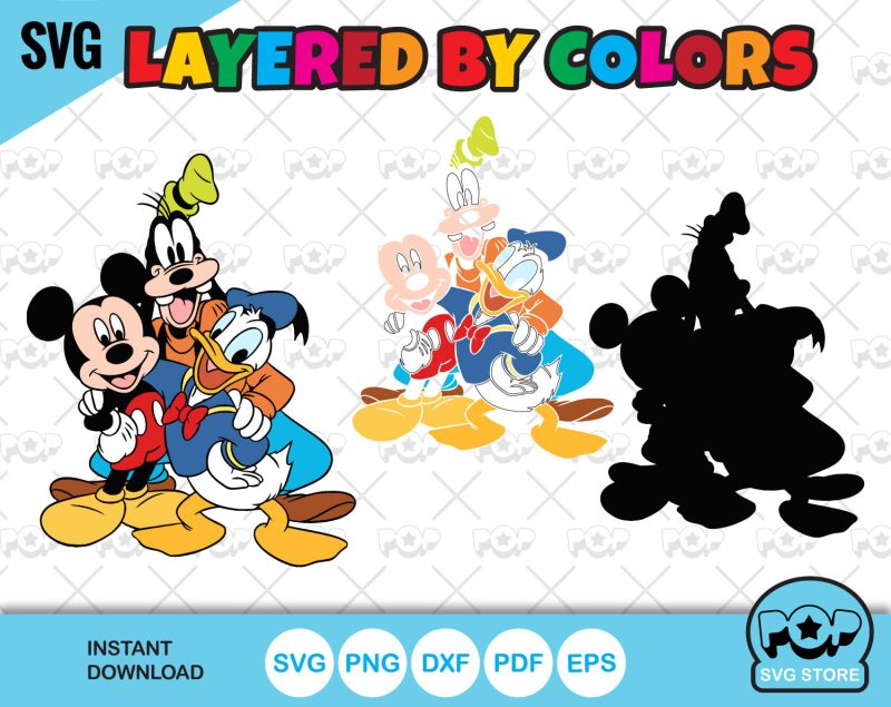 Mickey and Friends 100 cliparts bundle, svg cut files for Cricut / Silhouette, Mickey & friends png