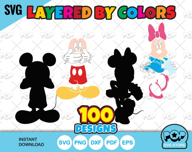 Mickey and Minnie clipart set, Disney SVG cut files for Cricut / Silhouette, Mickey Mouse SVG, instant download