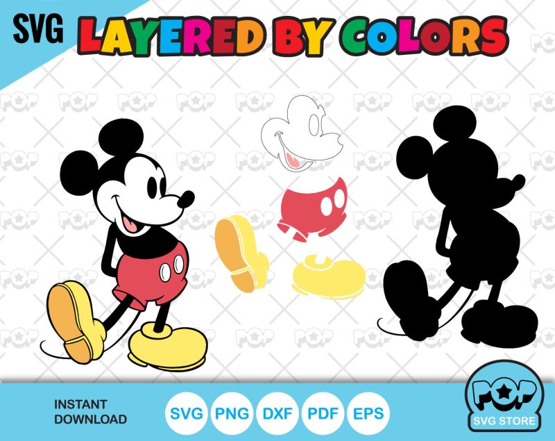 Classic Mickey Mouse 100 cliparts bundle, Mickey svg cut files for Cricut / Silhouette, Mickey Mouse png