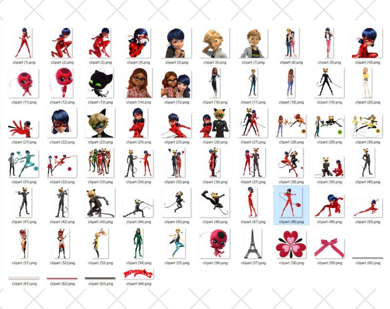 Miraculous Ladybug clipart bundle, transparent PNG, designs for decoration / sublimation, instant download