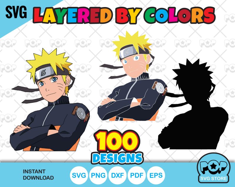 Naruto 100 Cliparts Bundle, Naruto SVG cut files for Cricut / Silhouette, SVG, PNG, DXF, instant download