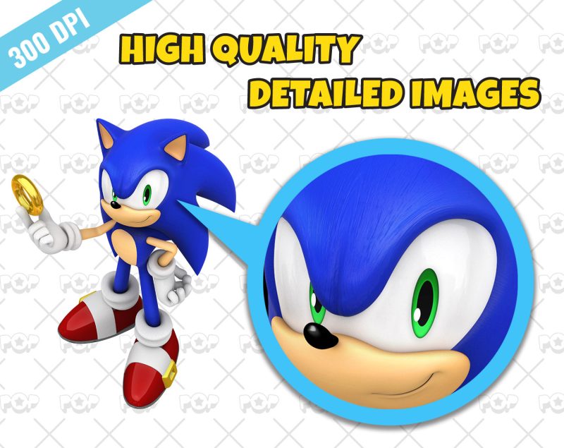 Sonic 120 cliparts bundle, transparent PNG, designs for decoration / sublimation, instant download