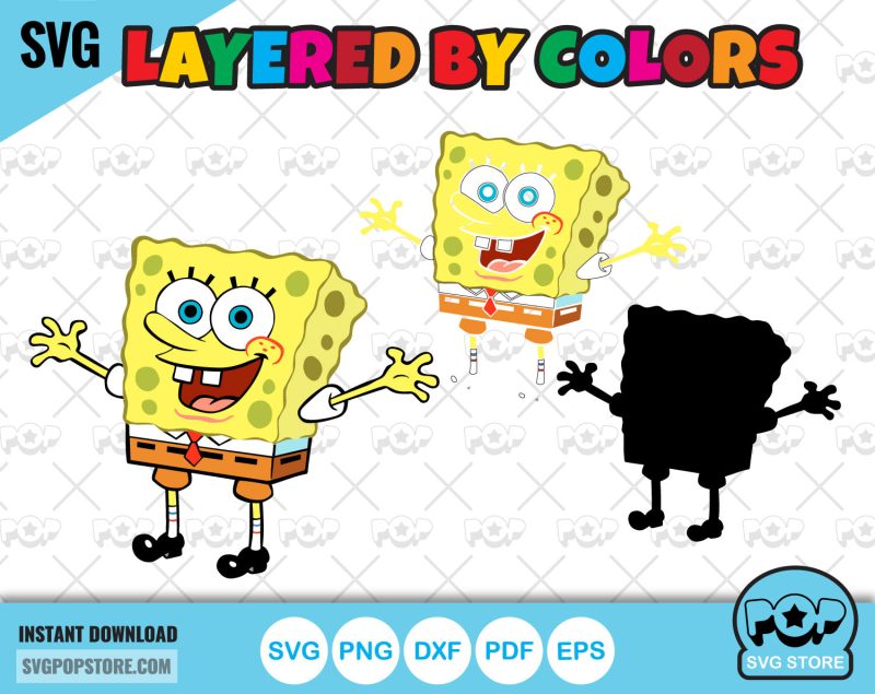 Spongebob Squarepants 100 cliparts bundle, SpongeBob svg cut files for Cricut / Silhouette, Spongebob png