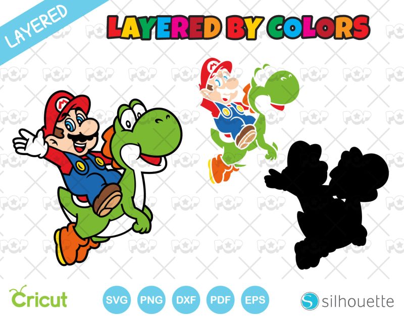 Super Mario clipart set, Mario Bros SVG cutting files for Cricut / Silhouette, instant download