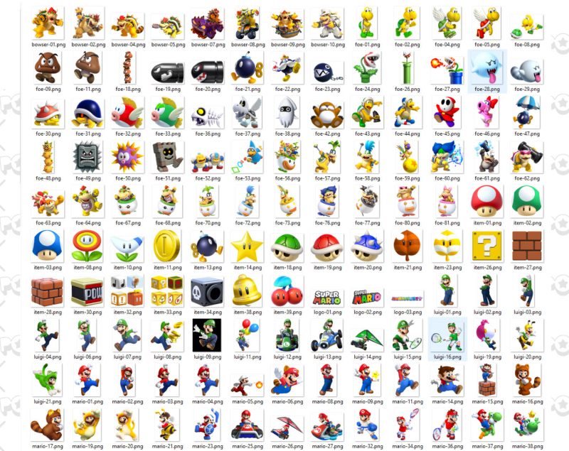 Super Mario clipart PNG, transparent PNG, designs for decoration / sublimation, instant download