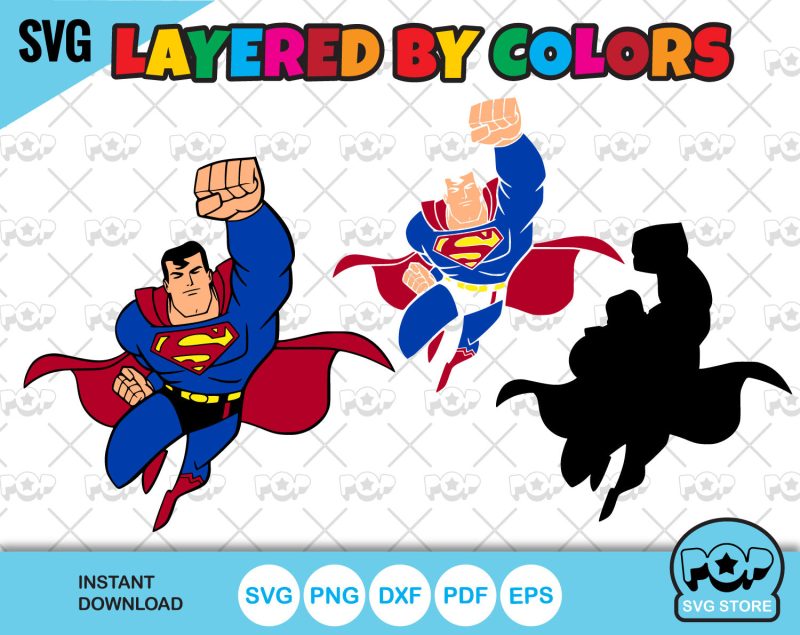 Superman 50 cliparts bundle, Superman SVG cut files for Cricut / Silhouette, PNG, DXF, instant download