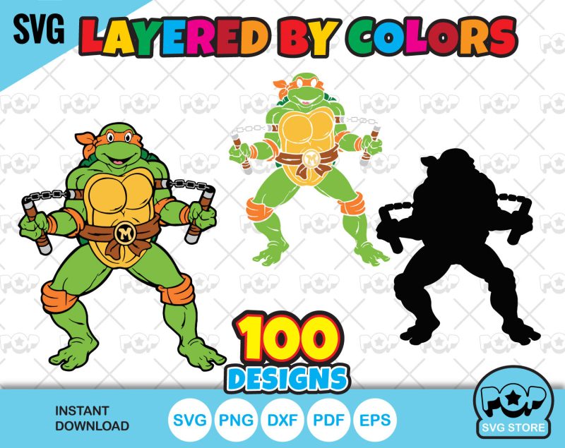 Ninja Turtles clipart + alphabet, Teenage Mutant Ninja Turtles SVG cutting files, PNG, DXF, instant download