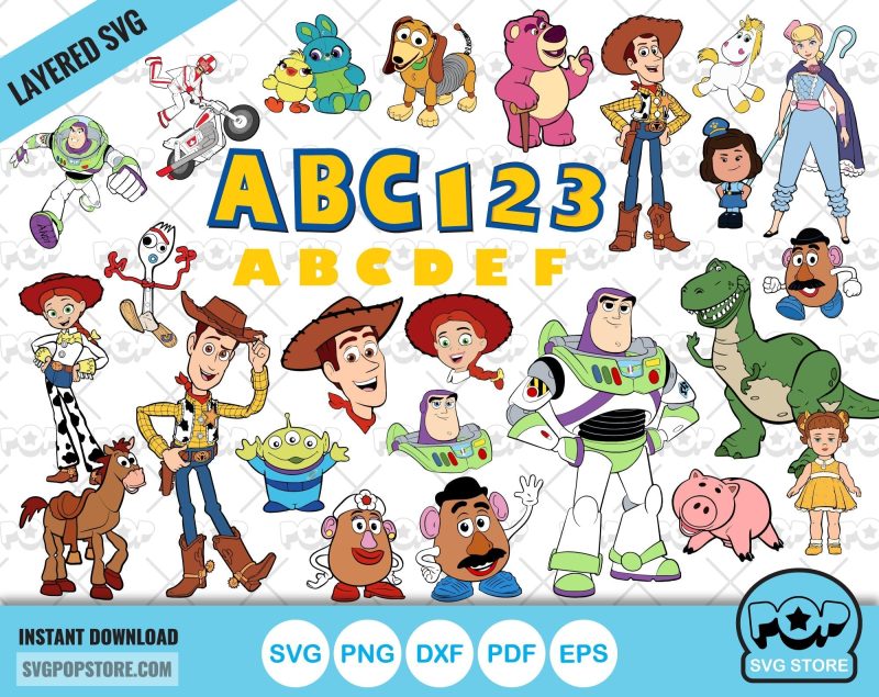 Toy Story clipart bundle + alphabet, Toy Story svg cut files for Cricut / Silhouette, Toy Story png